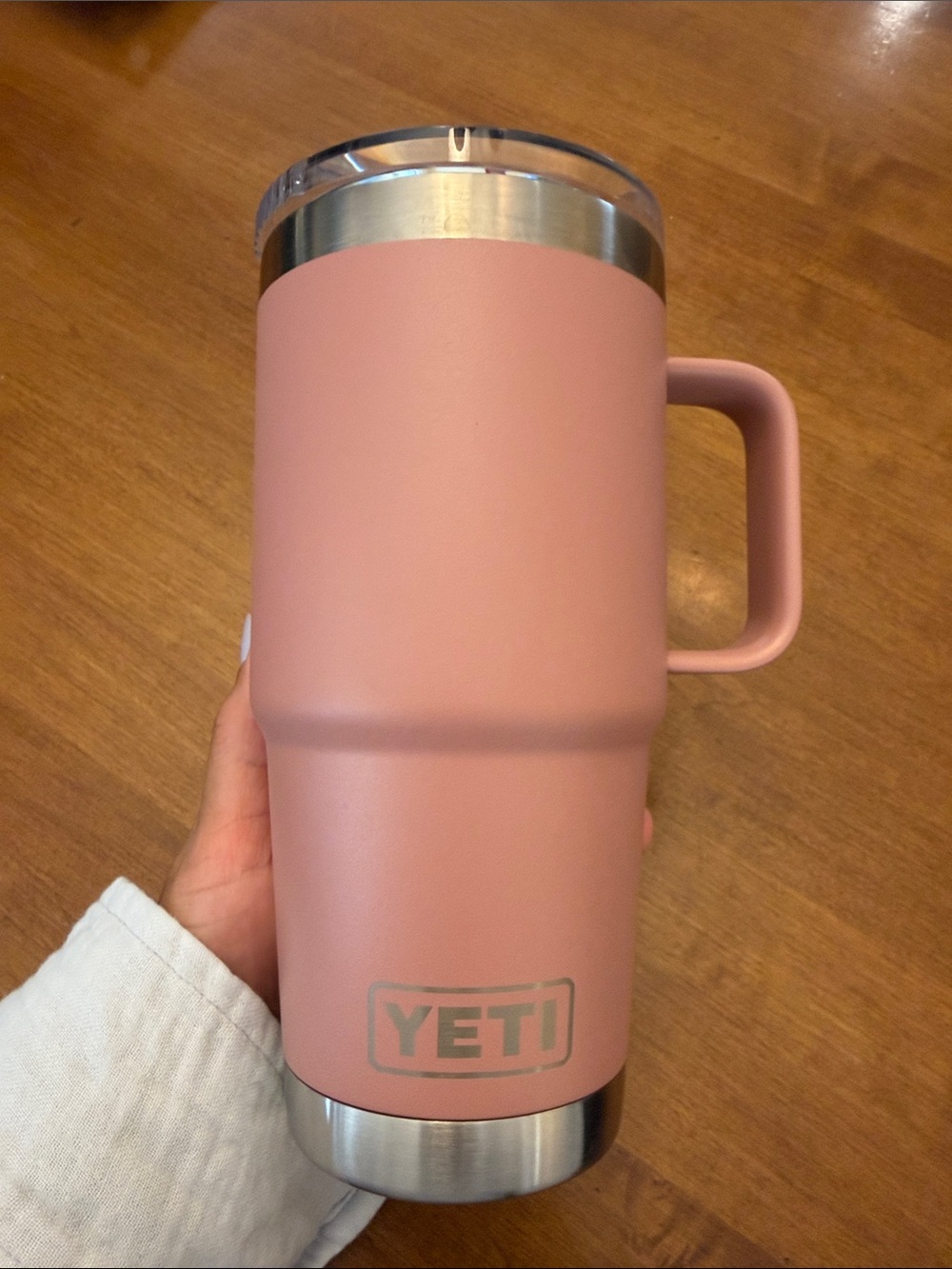 Yeti Pink Insulated Travel Mug with Handle